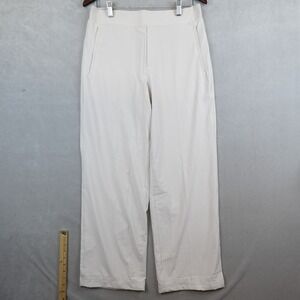 Athleta Brooklyn Heights Pants Womens Size 10 Beige Pockets Wide Leg Lightweight